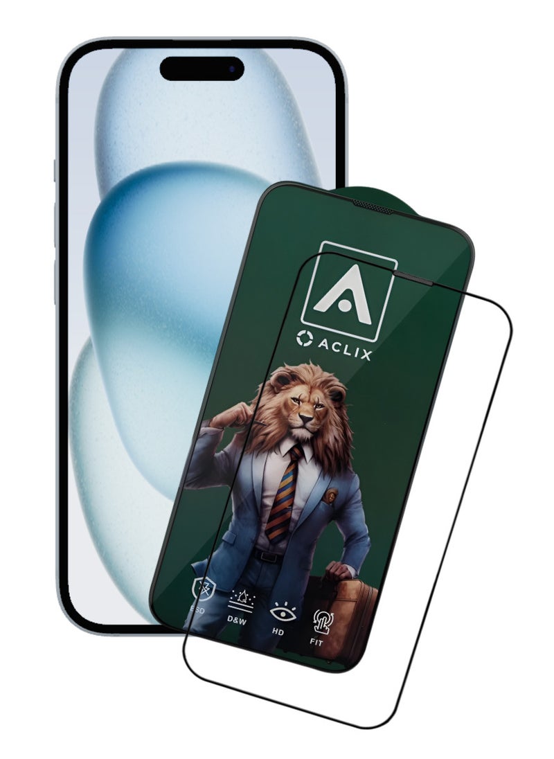 ACLIX Antistatic ESD Dustproof Premium Quality High Definition Tempered Glass Screen Protector Designed For  iPhone 15 Plus - Image 1