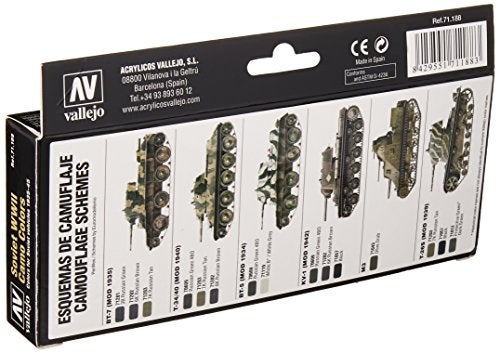 Vallejo فاليجو - مجموعة ألوان التمويه السوفيتي من الحرب العالمية الثانية | طلاء أكريليك | مجموعة ألوان AFV لإعادة تمثيل التاريخ مع أصباغ بجودة الفنان | 8 زجاجات × 17 مل (0.57 أونصة سائلة) - Image 2