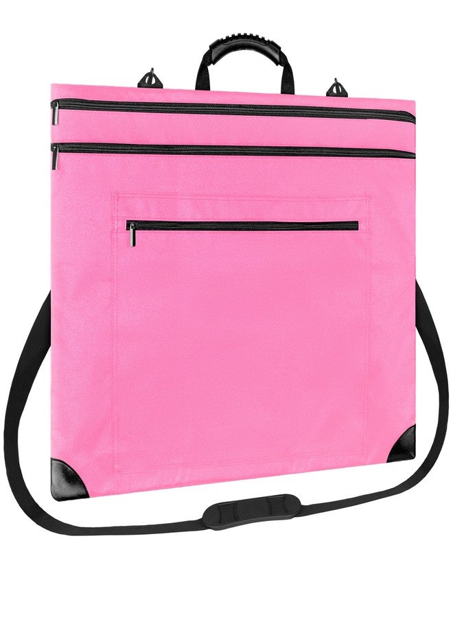 ZKOO Light Weight Art Portfolio Bag, Artist Canvas Case with Detachable Shoulder Strap, Leather Corners, Art Portfolio Case 18 X 24 for Artwork, Poster, Sketching, and Drawing (18" x 24" Pink) - Image 1