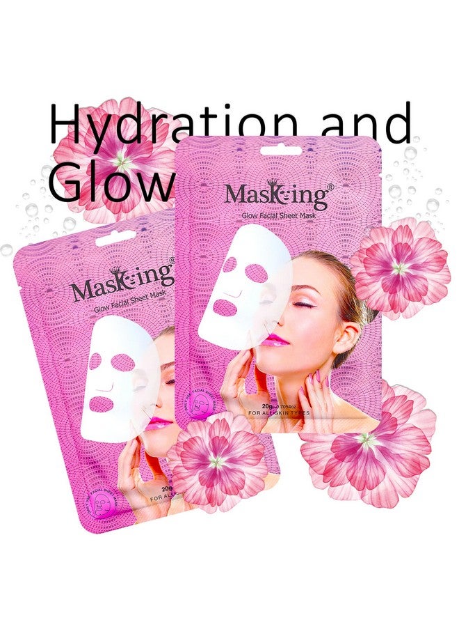 MASKING Sheet Mask For Glowing Skin Glow Facial Sheet Mask For Skin Brightening And Lightening Suitable All Skin Type Pack Of 12 (20G Each) - Image 3