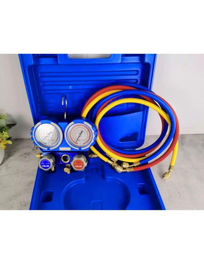 Value Double Gauge Manifold Gauge Value Set with Hoses for R-22 R-134 R404 Value - Image 1