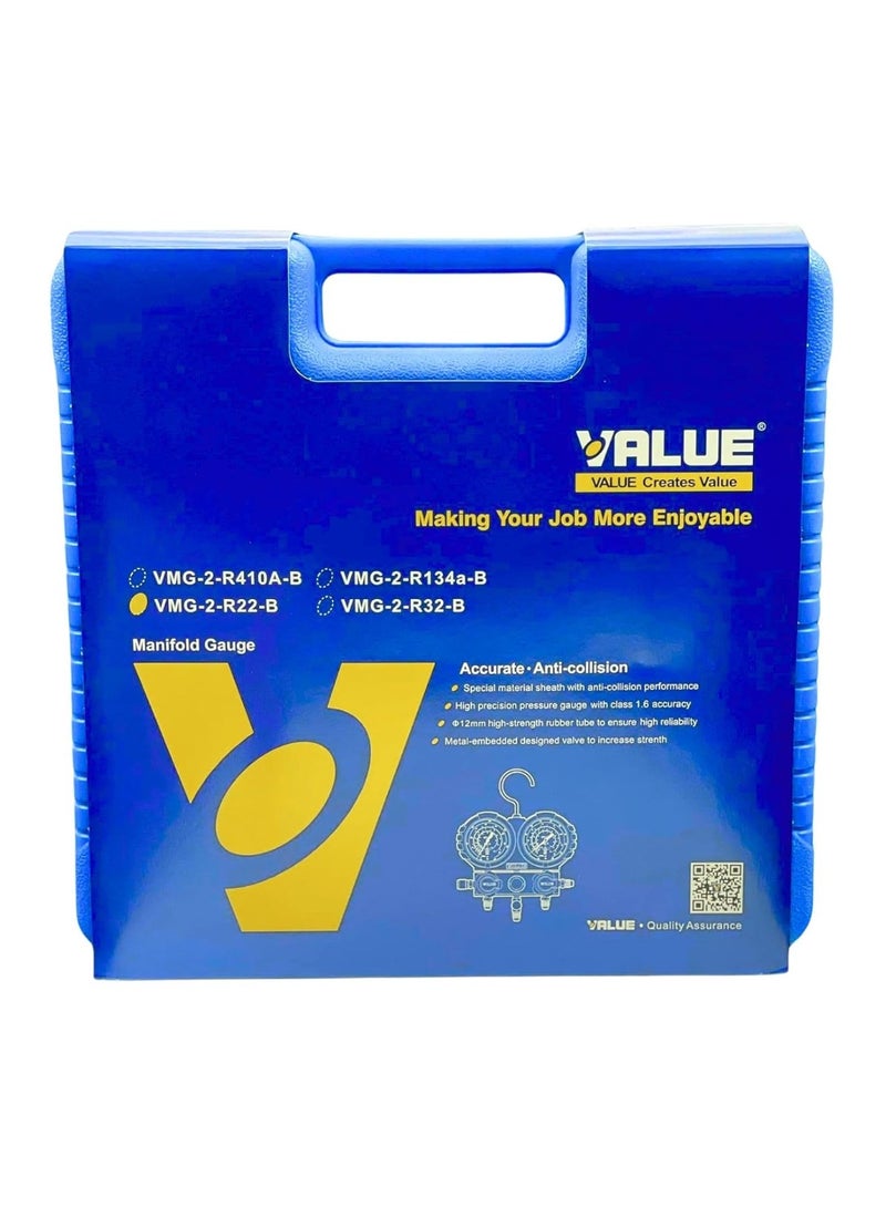 Value Double Gauge Manifold Gauge Value Set with Hoses for R-22 R-134 R404 Value - Image 3