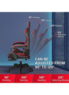 POWER Video Gaming Chair High Back Racing Ergonomic Computer With Neck and Lumbar Support Massage Swivel Desk Office Chair Retractable Footrest for Gamers  - Image 5