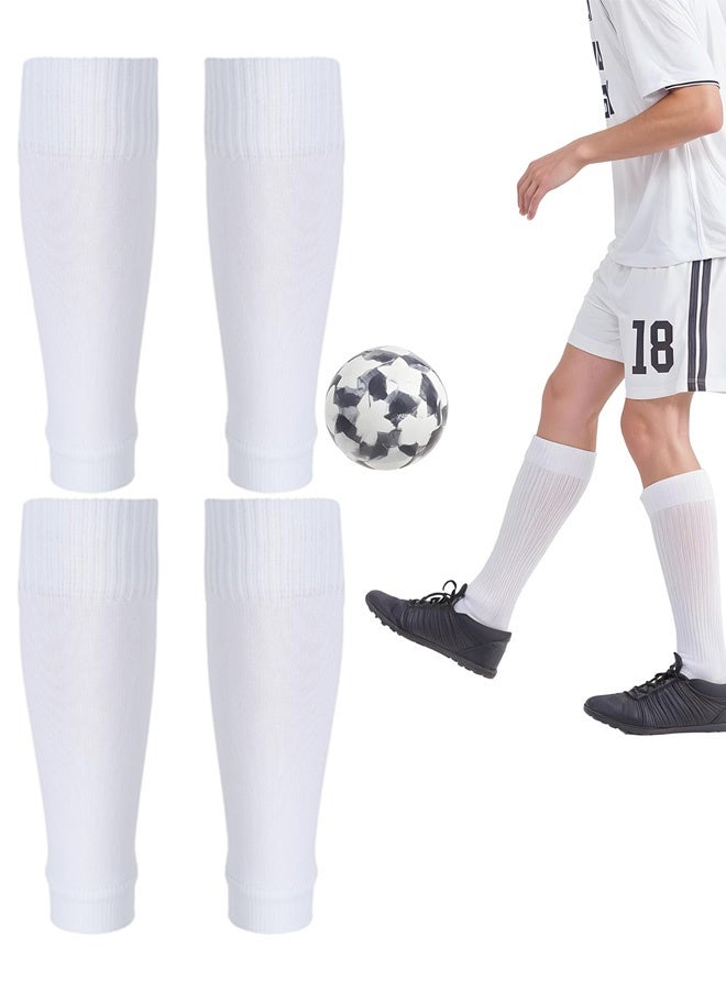 زوجان من جوارب كرة القدم للأطفال، جوارب بيضاء مناسبة لفرق كرة القدم، جوارب رياضية مناسبة لمباريات كرة القدم، للمبتدئين والبالغين والأطفال - Image 1