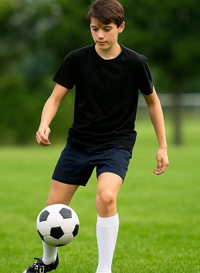 زوجان من جوارب كرة القدم للأطفال، جوارب بيضاء مناسبة لفرق كرة القدم، جوارب رياضية مناسبة لمباريات كرة القدم، للمبتدئين والبالغين والأطفال - Image 3