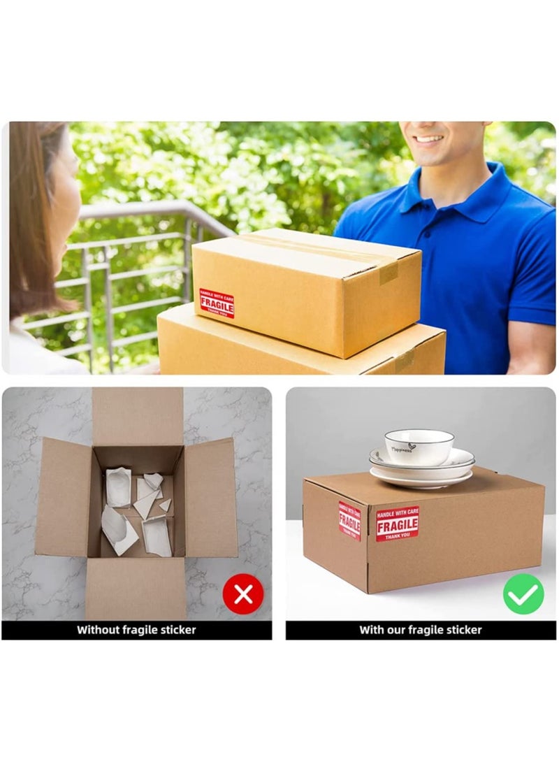 phomemo 2"x3" Self Adhesive Fragile Stickers, Handle with Care Stickers for Packing Shipping Moving Warning Stickers, Thank You Fragile Labels, Permanent Adhesive Shipping Labels (1 Roll 500Pcs)  - Image 5