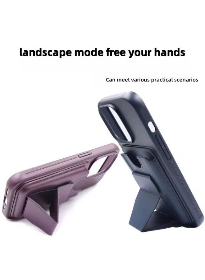 Premium Leather Case with Cardholder for iPhone 15 – Shockproof, Slim Fit, Magnetic Closure, Anti-Scratch Cover - Image 2