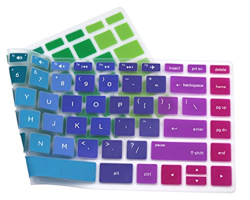 UHamn Silicone Keyboard Cover Skin Compatible for HP Pavilion X360 14M-BA Series 14M-BA011DX 14M-BA013DX 14M-BA015DX 14M-BA114DX, HP 14M-BW Series 14-BW006NR 14-BW010NR 14-BW065NR, HP 14-BF050WM (Rainbow) - Image 4