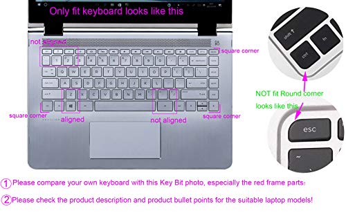 UHamn Silicone Keyboard Cover Skin Compatible for HP Pavilion X360 14M-BA Series 14M-BA011DX 14M-BA013DX 14M-BA015DX 14M-BA114DX, HP 14M-BW Series 14-BW006NR 14-BW010NR 14-BW065NR, HP 14-BF050WM (Rainbow) - Image 2