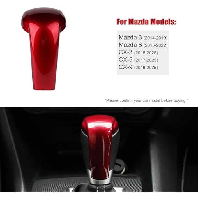 rayihni for Mazda CX5 3 6 CX3 CX9 Accessories Car Auto Gear Shift Knob Cover Trim Cap Gear Panel Gears Sporty Interior Decoration Sticker Red - Image 4