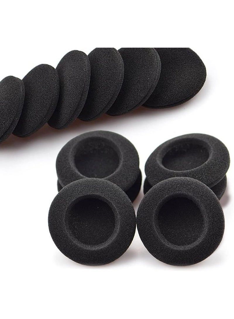 Peachjoy Foam Ear Pad Replacement Cushions, Headphone Earphone Headset Disposable Sponge Covers 10 Pairs 60mm/2.4" Replacement Foam Earbud Earpads Sponge Cushion Covers headset Black (Black) - Image 5