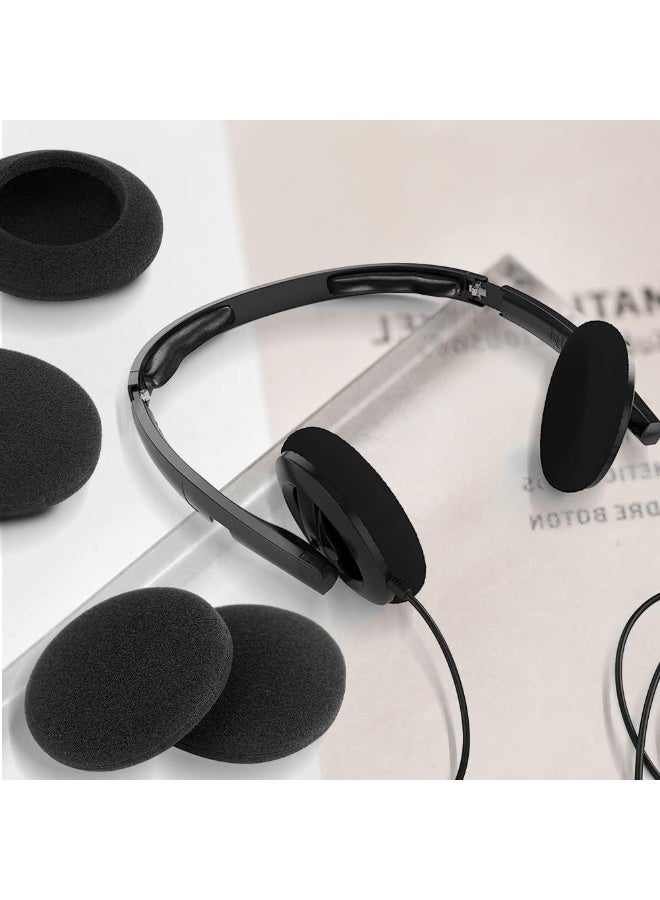 Peachjoy Foam Ear Pad Replacement Cushions, Headphone Earphone Headset Disposable Sponge Covers 10 Pairs 60mm/2.4" Replacement Foam Earbud Earpads Sponge Cushion Covers headset Black (Black) - Image 3