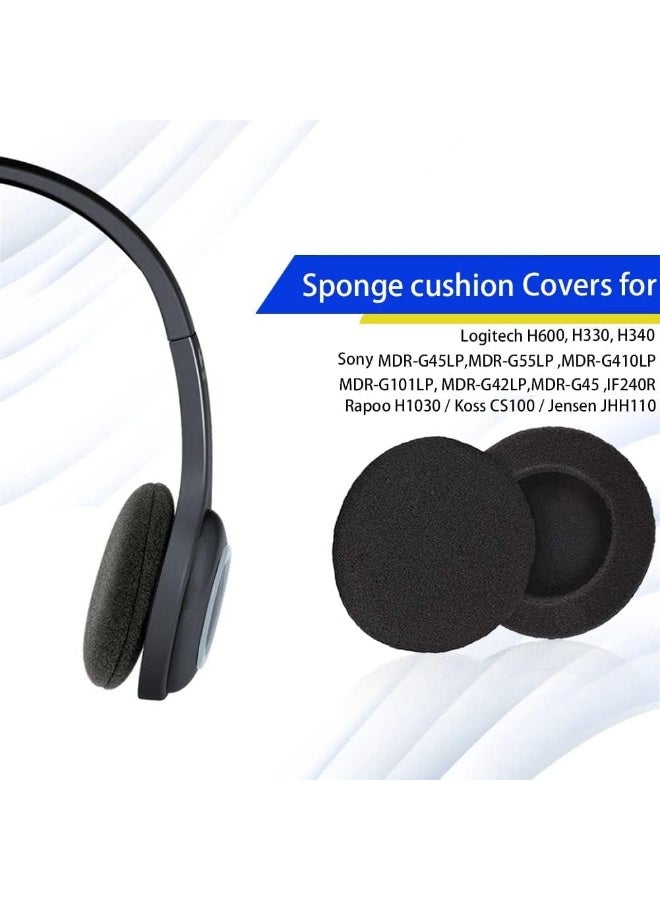 Peachjoy Foam Ear Pad Replacement Cushions, Headphone Earphone Headset Disposable Sponge Covers 10 Pairs 60mm/2.4" Replacement Foam Earbud Earpads Sponge Cushion Covers headset Black (Black) - Image 2
