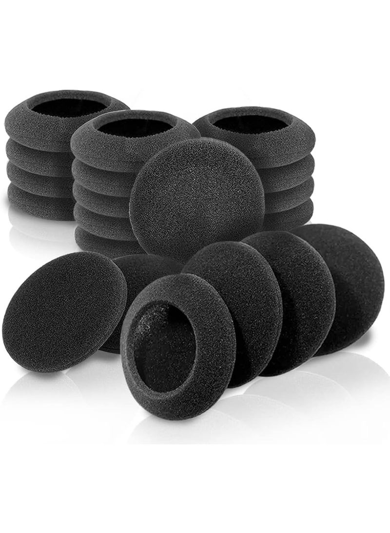Peachjoy Foam Ear Pad Replacement Cushions, Headphone Earphone Headset Disposable Sponge Covers 10 Pairs 60mm/2.4" Replacement Foam Earbud Earpads Sponge Cushion Covers headset Black (Black) - Image 1