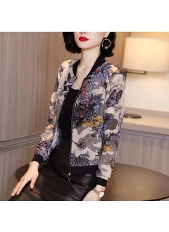 Generic 2024 Summer New Large Size Loose Fit Jacket Cardigan Top Short Jacket Trendy Printing Sun Protection Baseball Uniform For Women 3040# 