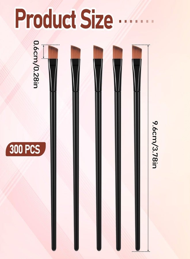 Oqqlin 300 Pcs Brow Tint Brush, Black Portable Angled Eyebrow Brushes Soft Disposable Eyebrow Brush for Concealer, Eyebrows, Eye Shadow - Image 2