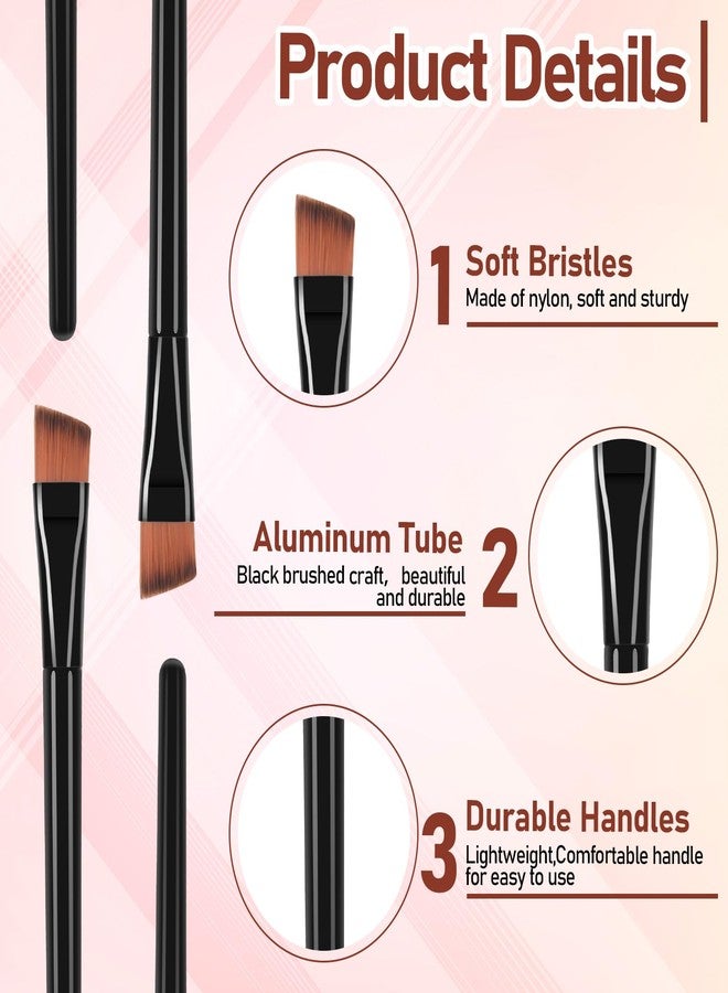 Oqqlin 300 Pcs Brow Tint Brush, Black Portable Angled Eyebrow Brushes Soft Disposable Eyebrow Brush for Concealer, Eyebrows, Eye Shadow - Image 3