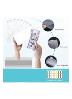 Y&D Budget Binder Cash Envelopes Money Organizer A6 Stitching PU Leather with Zipper Sheets, 12pcs for Saving  - Image 4