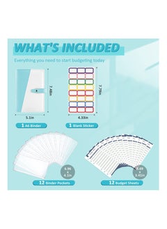 Y&D Budget Binder Cash Envelopes Money Organizer A6 Stitching PU Leather with Zipper Sheets, 12pcs for Saving  - Image 2