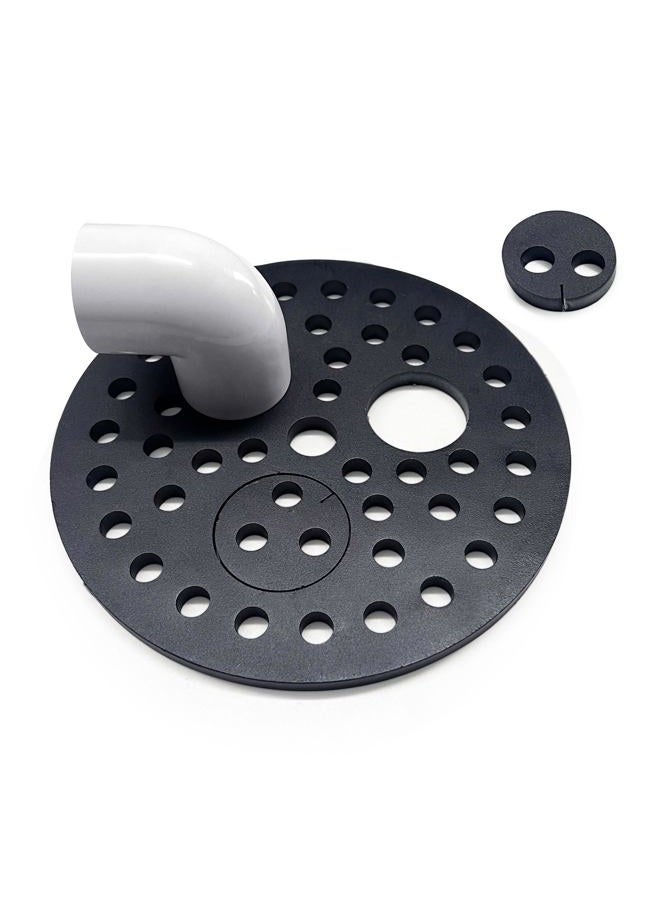 Baudelun 6-1/2 inch Drain Cover with Integrated Ports, Floor Drain with Removable Round Disc, 6.5" Garage Drain Cover Replacement Solution, Floor Strainer, 1PCS - Image 1