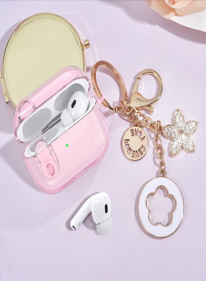 VISOOM (with Lock) Clear Case Compatible for Cute Apple Airpods Pro 1/2 Cases Women, VISOOM TPU Transparency Air pods Pro 1st 2nd Generation Earbuds Case Bling Keychain for Airpod iPod Pro2/1 - Image 2