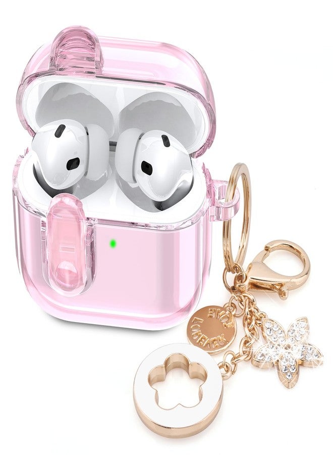 VISOOM (with Lock) Clear Case Compatible for Cute Apple Airpods Pro 1/2 Cases Women, VISOOM TPU Transparency Air pods Pro 1st 2nd Generation Earbuds Case Bling Keychain for Airpod iPod Pro2/1 - Image 1