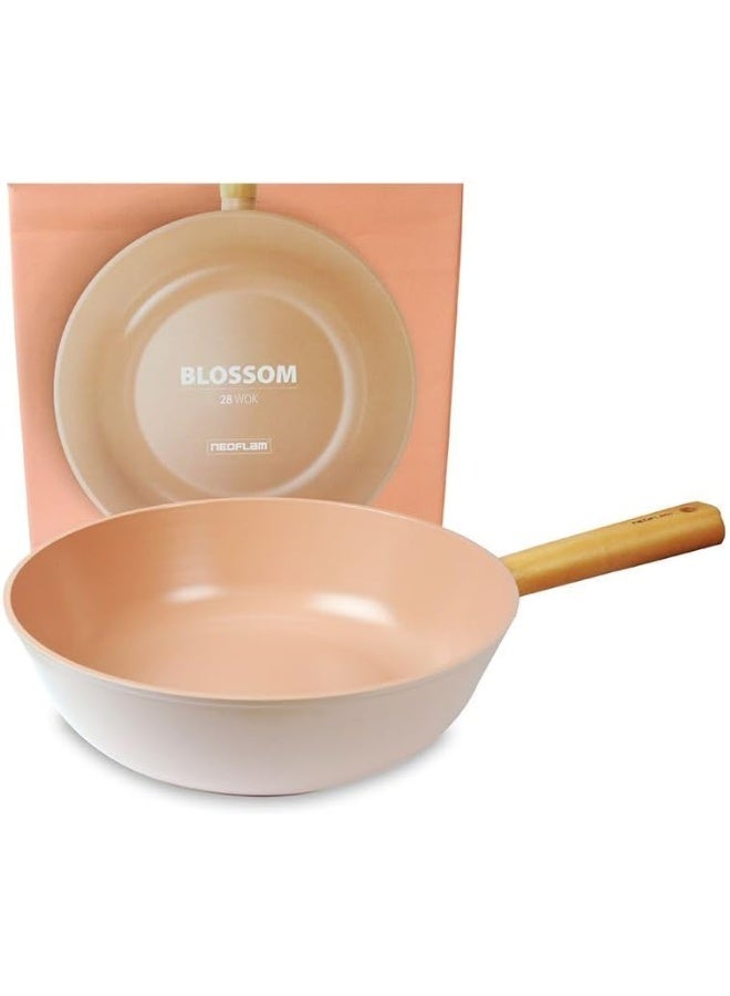 Neoflam Fika Blossom Wok Pan 28 Cm Sandy Pink - Image 1