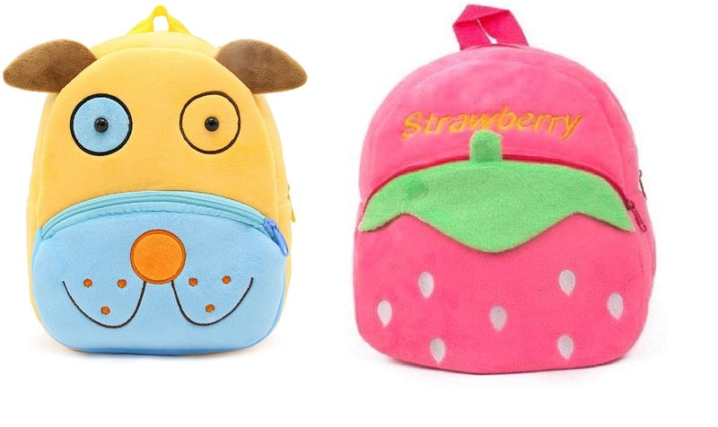 blue tree Kids School Bag Soft Plush Backpack Cartoon Bags Mini Travel Bag for for Girls Boys Toddler Baby Cute Dog & Strawberry - Image 5