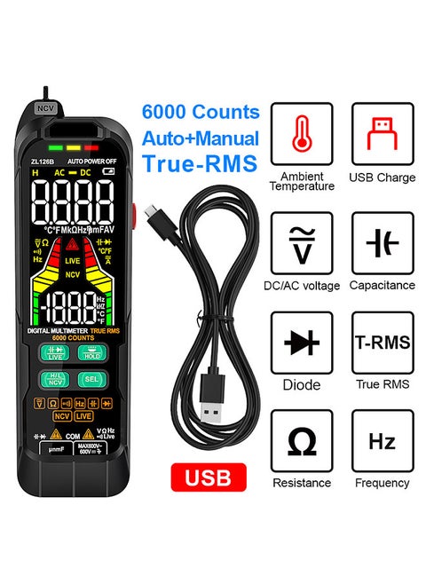Digital Multimeter Professional Tester Meter Alternating Current Direct Current Voltage Multimetro True RMS Capacitance Temp Detector Multitester