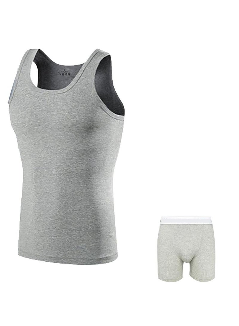 Boxer Style Shirt And Underpants Set Size M Grey
