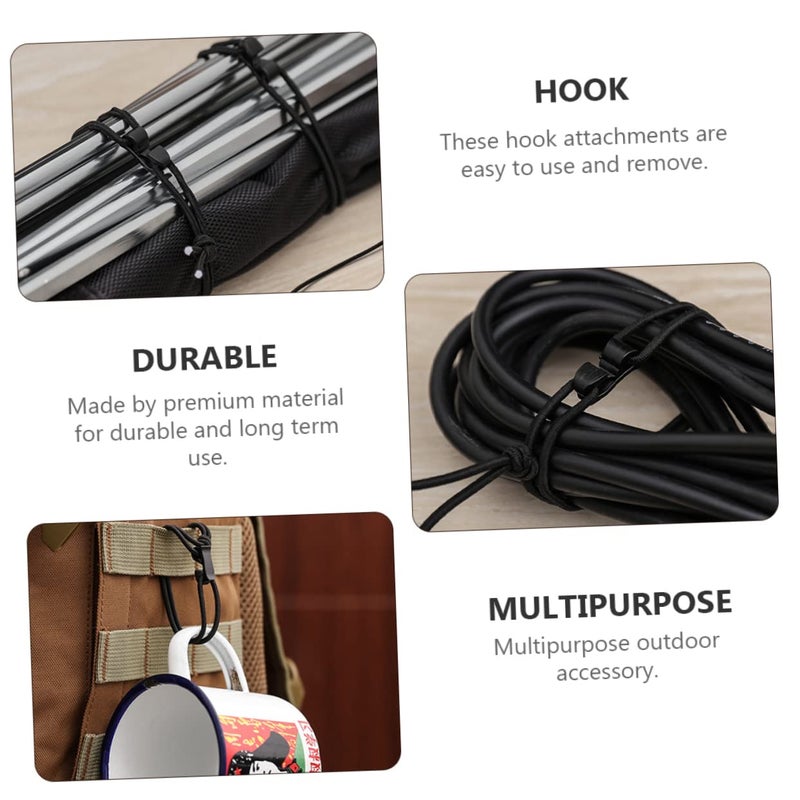 30 Pcs Black Elastic Hook Clips For Backpack Webbing Outdoor Gear Organization - Image 4