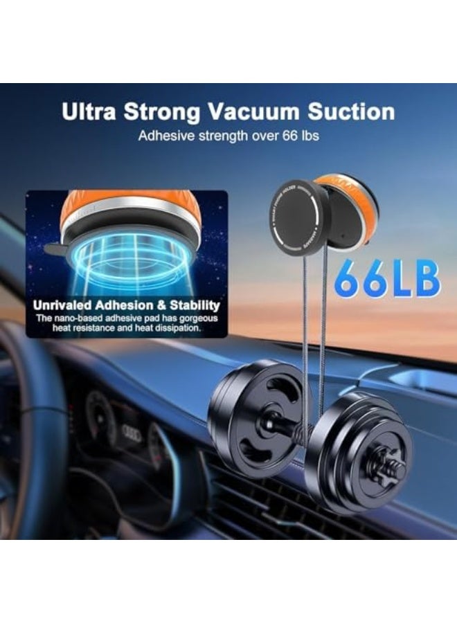 أكويلوكس حامل هاتف مغناطيسي مع أكواب شفط فراغ، قاعدة تدور 360 درجة، حامل هاتف للسيارة بدون استخدام اليدين، قابل للتعديل، مناسب للسيارة/الجم/المرايا/الأسطح الناعمة - Image 2