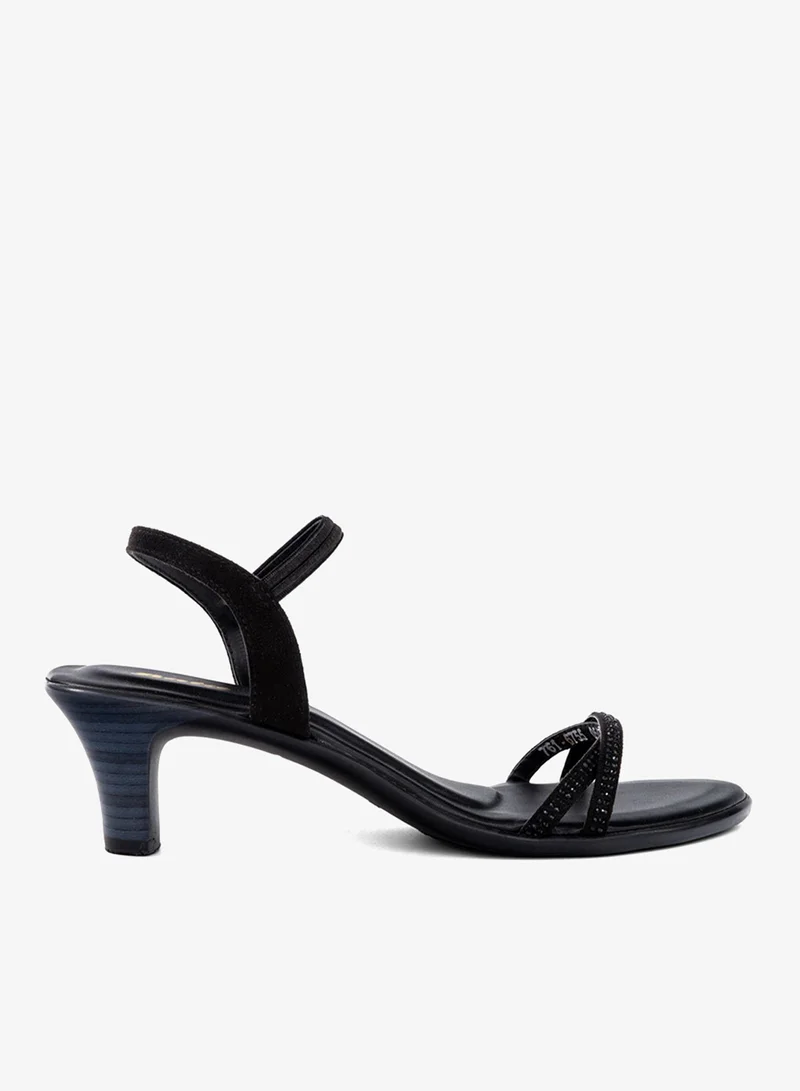 Bata Embellished Ankle Strap Kitten Heel Sandals