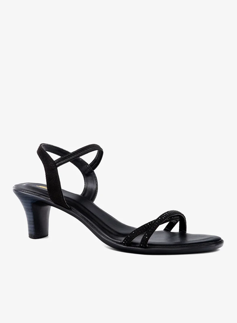 Bata Embellished Ankle Strap Kitten Heel Sandals