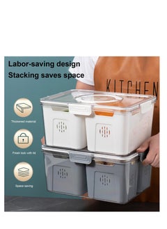 Excefore Fridge Fruit Storage Containers, Fridge Organizer with Lids, Stackable Refrigerator Organizer Bins, Removable Containers for Food and Storage, For Fruit, Vegetables, Food (4 Compartments-White)  - Image 3