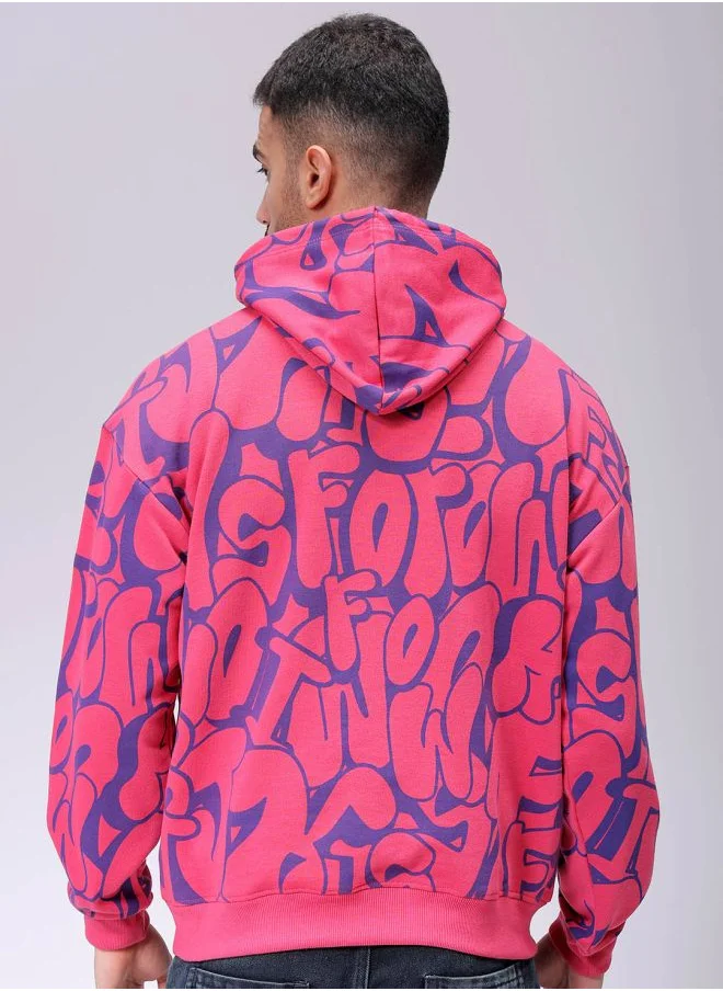 شركة المرآب الهندية Men Relaxed Fit Printed Overhead Hooded Sweatshirt