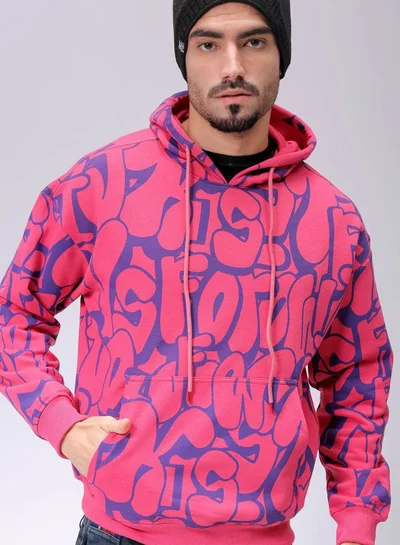شركة المرآب الهندية Men Relaxed Fit Printed Overhead Hooded Sweatshirt