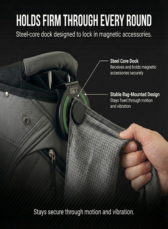 Aiming Fluid Golf Magnetic Golf Bag Landing Pad I Metal Hub for Magnetic Golf Gear & Golf Accessories Easy Grab-N-Go I FREE Utility Pouch I Perfect Golf Gift for Men and Women - Image 4