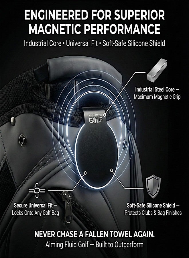 Aiming Fluid Golf Magnetic Golf Bag Landing Pad I Metal Hub for Magnetic Golf Gear & Golf Accessories Easy Grab-N-Go I FREE Utility Pouch I Perfect Golf Gift for Men and Women - Image 5