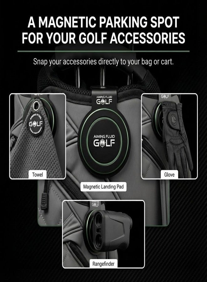 Aiming Fluid Golf Magnetic Golf Bag Landing Pad I Metal Hub for Magnetic Golf Gear & Golf Accessories Easy Grab-N-Go I FREE Utility Pouch I Perfect Golf Gift for Men and Women - Image 2