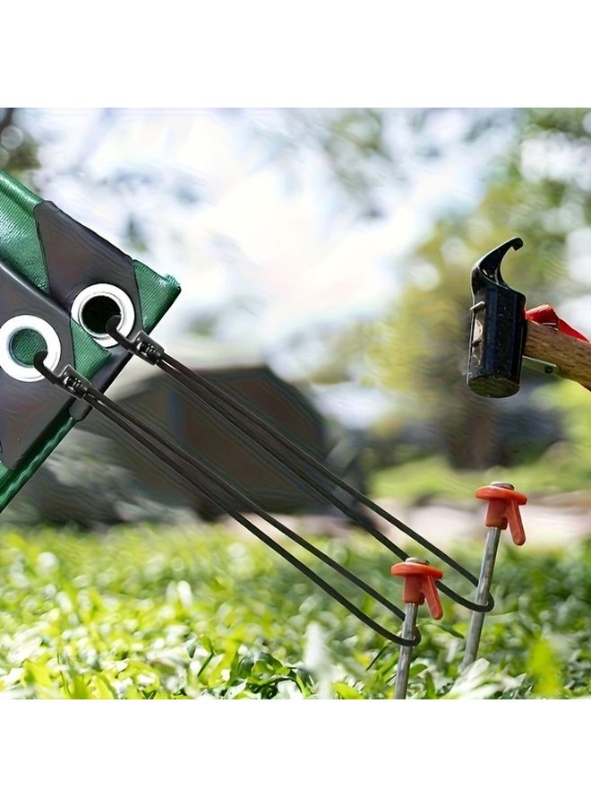 15pcs Green Elastic Bungee Cords with Hooks Heavy Duty Adjustable Straps for Travel Camping - Image 4