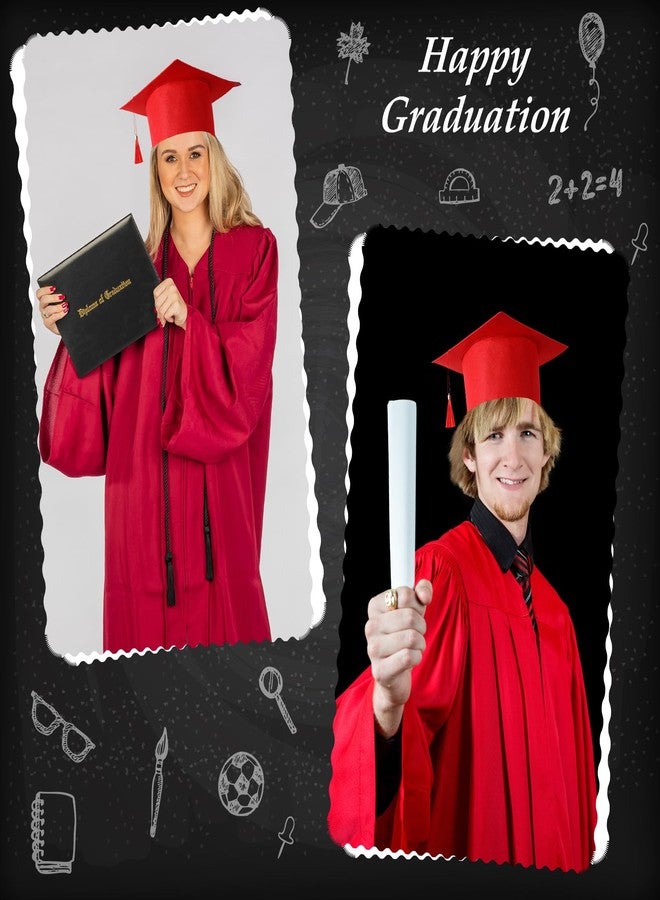 JaGely 10 Pcs Adult Graduation Cap with Tassel Felt Grad Hat for Men Women Bachelor Master College Costume Accessory(Red) - Image 5