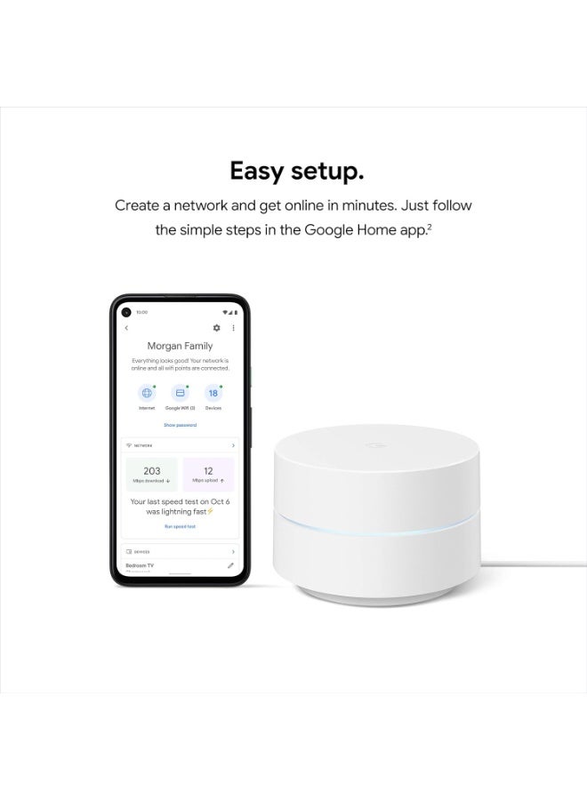 Google Wifi AC1200 Mesh WiFi System Wifi Router 4500 Sq Ft Coverage. 3 pack, GA02434-US, GOWIFI3, 3-Pack white - Image 2