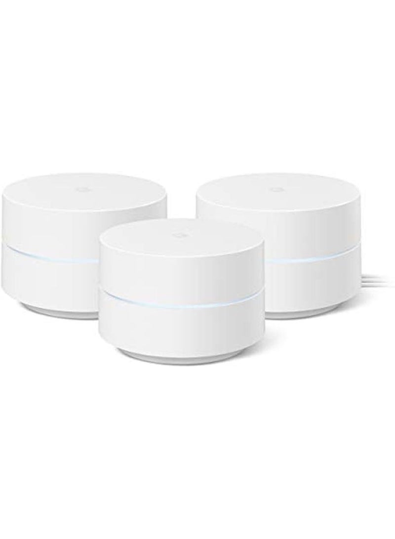 Google Wifi AC1200 Mesh WiFi System Wifi Router 4500 Sq Ft Coverage. 3 pack, GA02434-US, GOWIFI3, 3-Pack white - Image 1