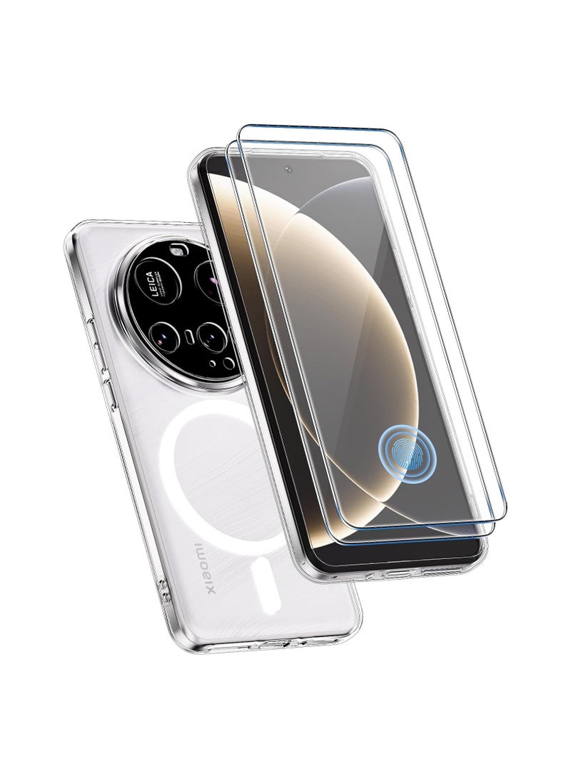 عام "غطاء شفاف لهاتف Xiaomi 15 Ultra 5G - متوافق مع الشحن اللاسلكي المغناطيسي، من مادة TPU المرنة المقاومة للخدوش، مع حامي شاشة مضاد للخدوش (قطعتين)" - Image 1