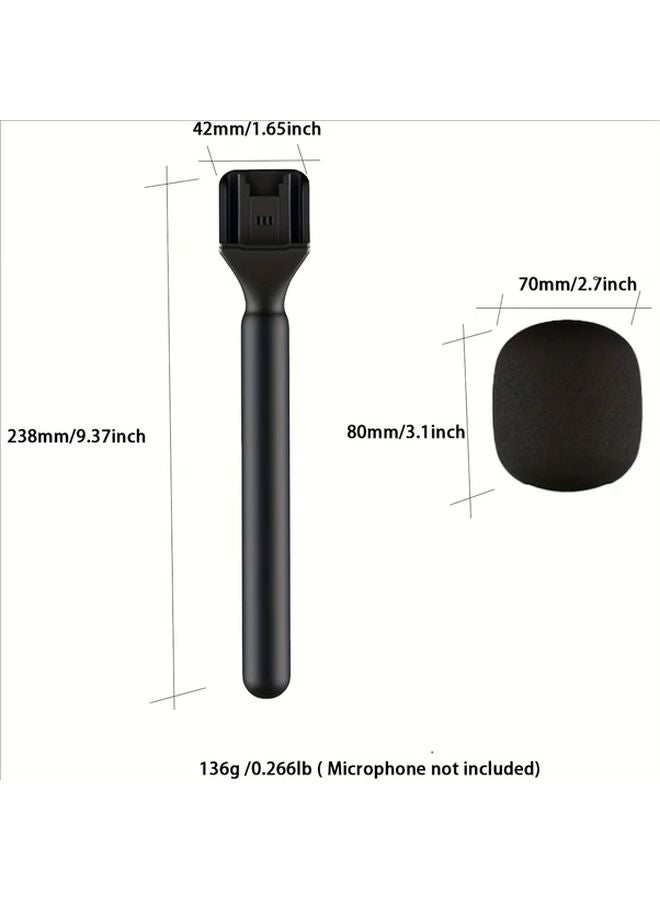 Black Wireless Microphone Stand Compatible with DJI Mic 2 Hollylandia Handheld Mic Noise Cancelling for Weddings Street Interviews - Image 3