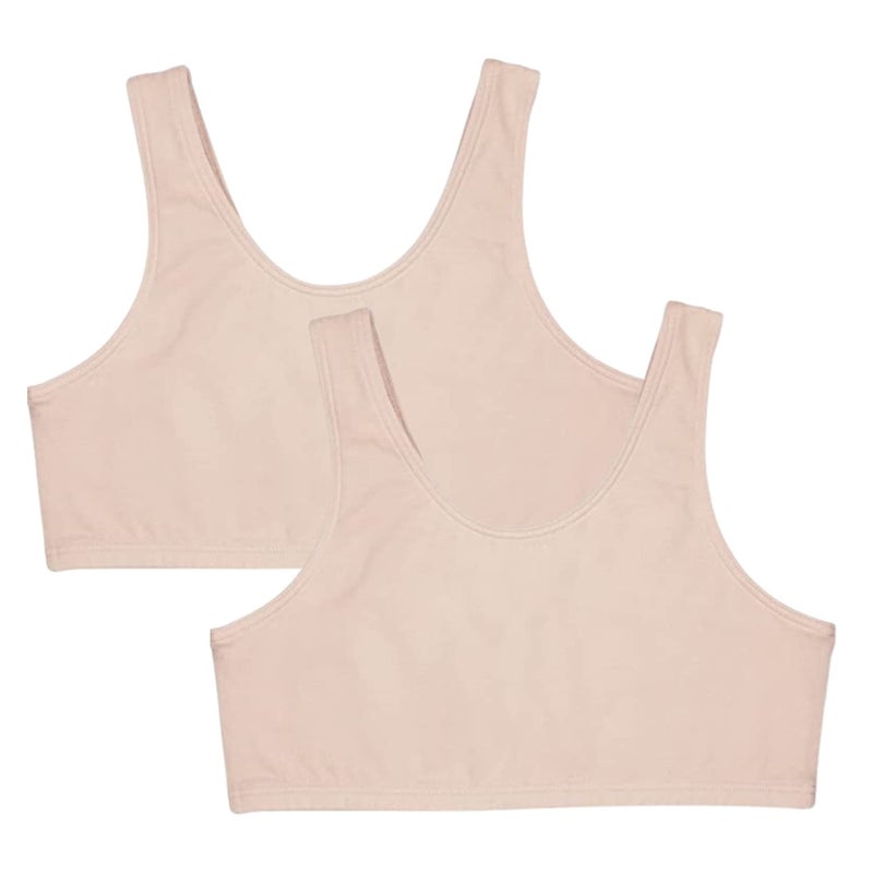 Mysha Sports Bra for Women & Girls - Pack of 2 Non-Padded Cotton Full Coverage Training Bras - Image 1