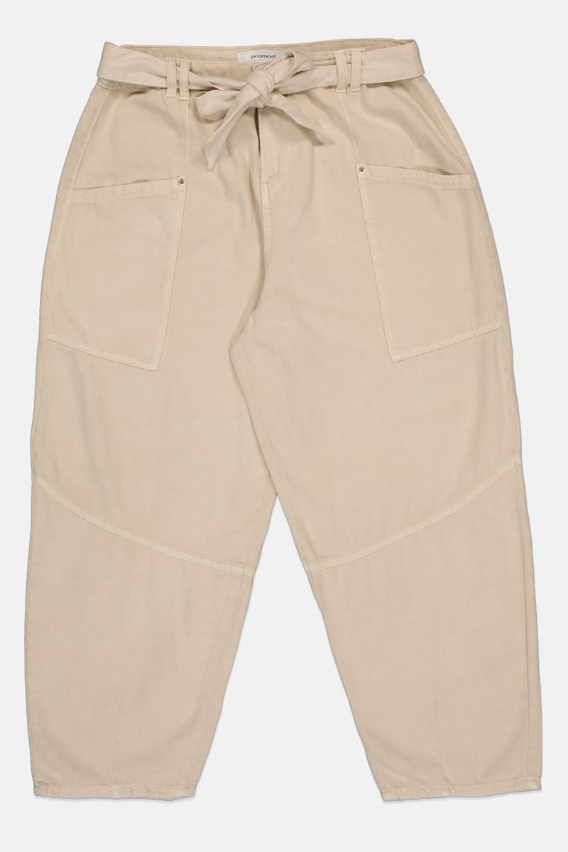promod Women Regular Solid No Stretch Jeans, Beige - Image 3