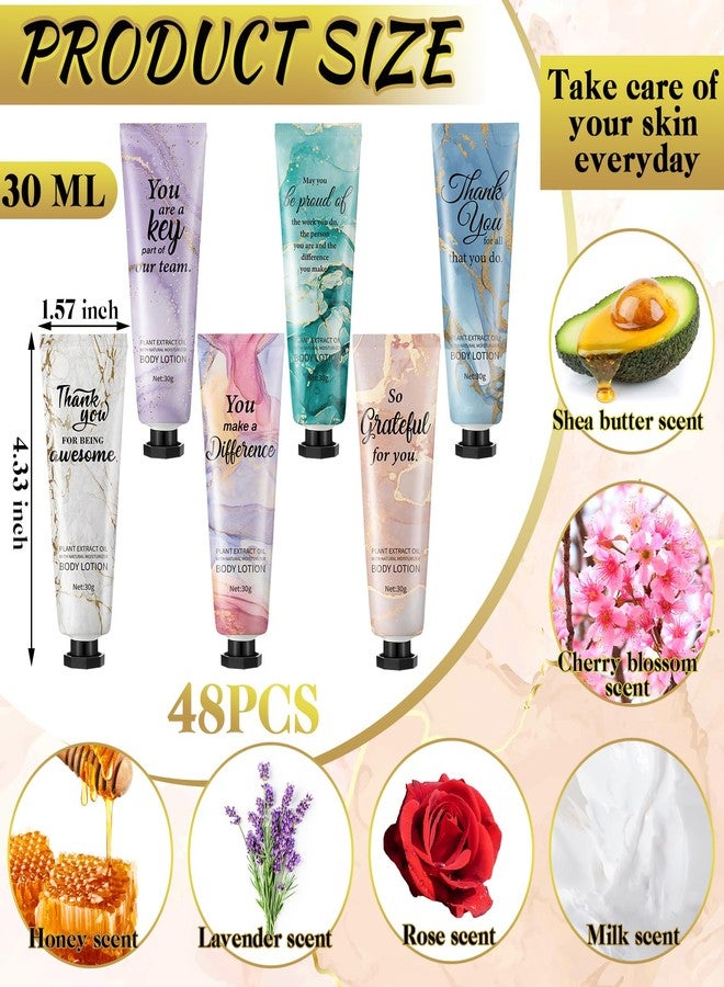 Siifert 48pcs Mini Body Lotion Bulk Employee Appreciation Gifts for Coworker Teachers Valentines Day Inspirational Travel Size Dry Skin Hand Cream Lotion for Staff Team Women Men - Image 4