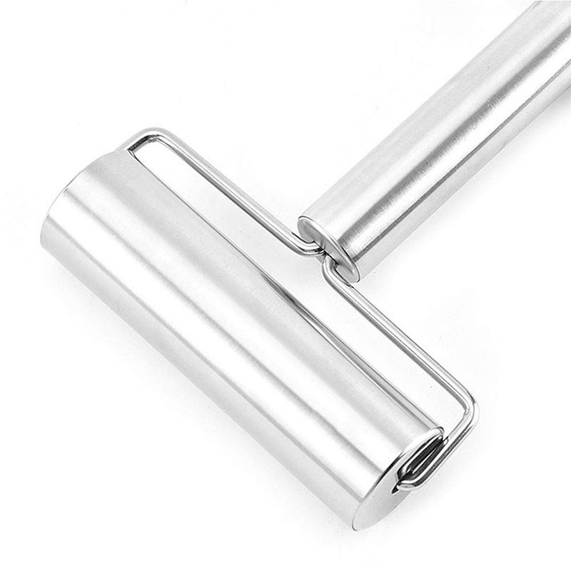 Aphse Smooth Stainless Steel Rolling Pin Pastry and Pizza Double Dough Baker Roller Metal Kitchen Utensils Ideal for Baking Dough Pizza Pie Pastries Pasta and Cookies - Image 3